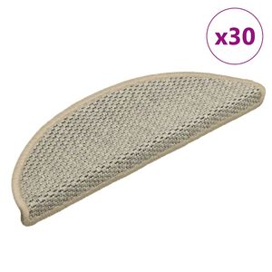 vidaXL selvkl&aelig;bende trappem&aring;tter 30 stk. 56x17x3cm sisal-look lysegr&oslash;n