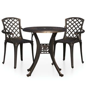 vidaXL bistros&aelig;t 3 dele st&oslash;bt aluminium bronzefarvet