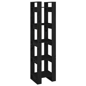 vidaXL bogreol/rumdeler 41x35x160 cm massivt fyrretr&aelig; sort