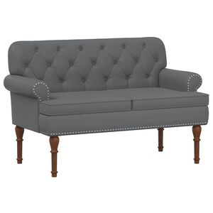 vidaXL L&aelig;nestol med knap tufting Gr&aring; 120 x 65 x 77 cm Kunstl&aelig;der