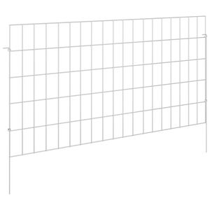 vidaXL Havehegn med p&aelig;le 12 stk. 95 x 50 cm Galvaniseret st&aring;l S&oslash;lv