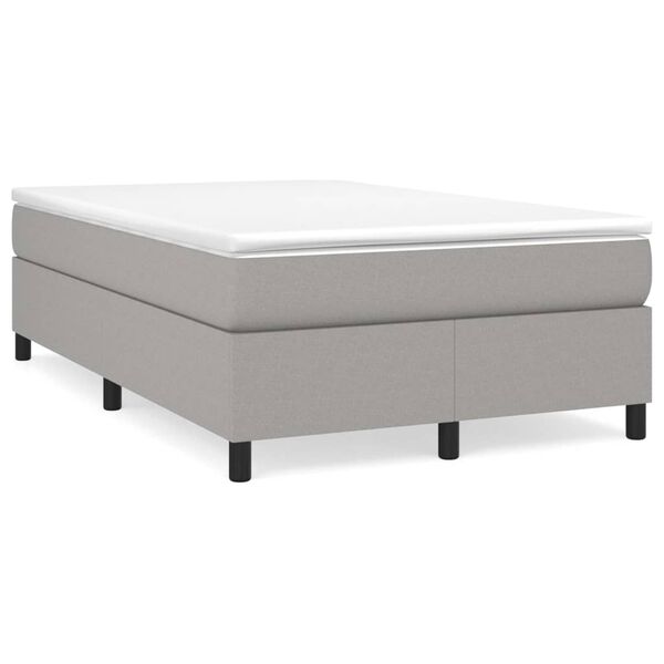 vidaXL Boxspring sengeramme Lysegrå 120x200 cm Stof