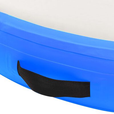 vidaXL oppustelig gymnastikmåtte med pumpe 100x100x10 cm PVC blå