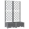 vidaXL plantekasse med espalier 80x40x121,5 cm PP lysegr&aring;