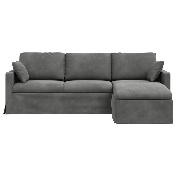 vidaXL Sofa M&oslash;rkegr&aring; 198 x 134 x 80 cm Fl&oslash;jl