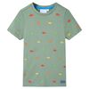 Kort&aelig;rmet T-shirt til b&oslash;rn str. 116 kakifarvet