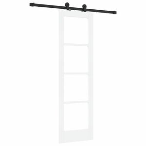 vidaXL Skyded&oslash;r ORKDAL Hvid 61 x 198,5 cm Massivt fyrretr&aelig; og glas