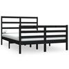 vidaXL sengestel 120x190 cm Small Double massivt fyrretr&aelig; sort