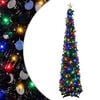 vidaXL Pop-up-LED-juletr&aelig; med stjerne 150 cm 50 LED'er PET Sort