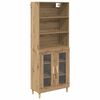 vidaXL Highboard Artisan Egetr&aelig; 69,5 x 32,5 x 180 cm Konstrueret tr&aelig;