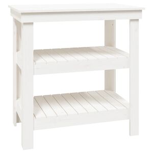 vidaXL arbejdsbord 78,5x50x80 cm massivt fyrretr&aelig; hvid