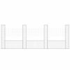 vidaXL gabionkurv med 4 stolper 380x20x150 cm U-facon jern