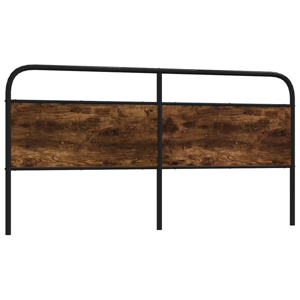 vidaXL udskiftningsgavl 180 cm st&aring;l og konstrueret tr&aelig; r&oslash;get egetr&aelig;sfarve