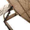 vidaXL liggestol med baldakin og bord polyrattan beige