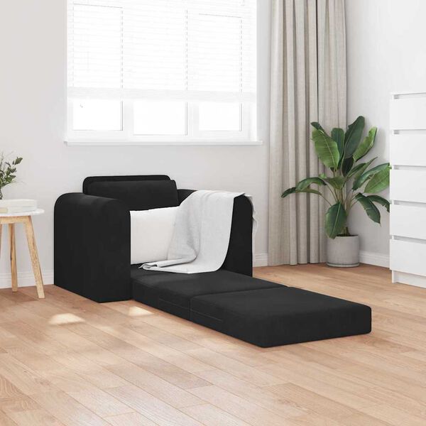 vidaXL Sovesofa Sort 98 x 71 x 83 cm Fl&oslash;jl