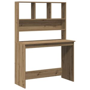vidaXL skrivebord m. hylder 102x45x148 cm konstrueret tr&aelig; kunsteg