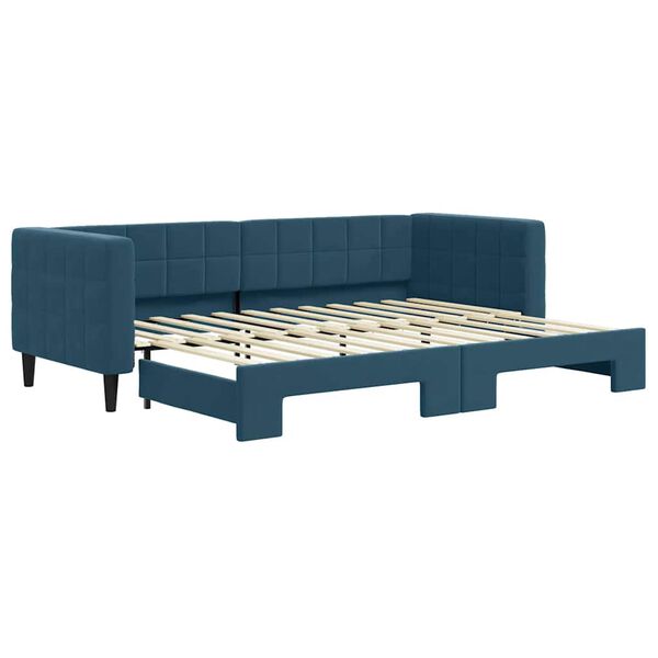 vidaXL daybed med udtr&aelig;k 80x200 cm velour bl&aring;