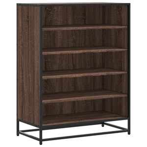 vidaXL skoskab 75x38x97,5 cm konstrueret tr&aelig; og metal brun egetr&aelig;