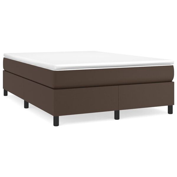 vidaXL Boxspring sengeramme 140x190 cm kunstl&aelig;der brun