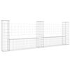 vidaXL gabionkurv med 3 stolper 260x20x100 cm U-facon jern