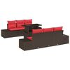 vidaXL Sofa S&aelig;t 7 stk. 6-Antal s&aelig;der Brun og R&oslash;d polyrattan