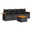 vidaXL sofas&aelig;t til haven 5 dele med hynder polyrattan sort