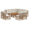 vidaXL Havesofa S&aelig;t 12 stk. Naturlig og Creme Hvid polyrattan