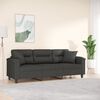 vidaXL 3-personers sofa m. puder hynder 180 cm mikrofiberstof m&oslash;rkegr&aring;