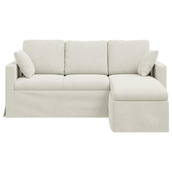 vidaXL Sofa Creme 198 x 134 x 80 cm Fl&oslash;jl