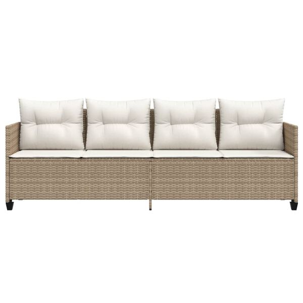 vidaXL loungesofa med hynder polyrattan beige