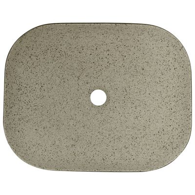 vidaXL håndvask til bord 48x37,5x13,5 cm rektangulær keramik grå sort