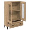 vidaXL Highboard Artisan Egetr&aelig; 70 x 31 x 115 cm Ingeni&oslash;rt tr&aelig; og jern