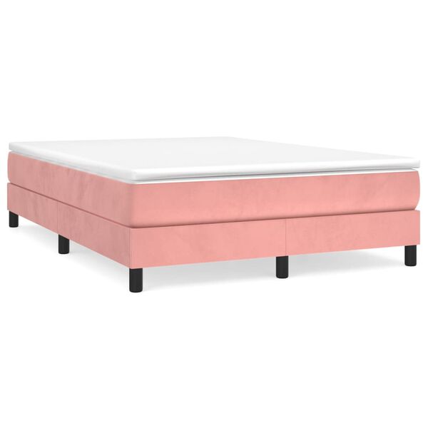 vidaXL Boxspring sengeramme 140x200 cm fl&oslash;jl pink
