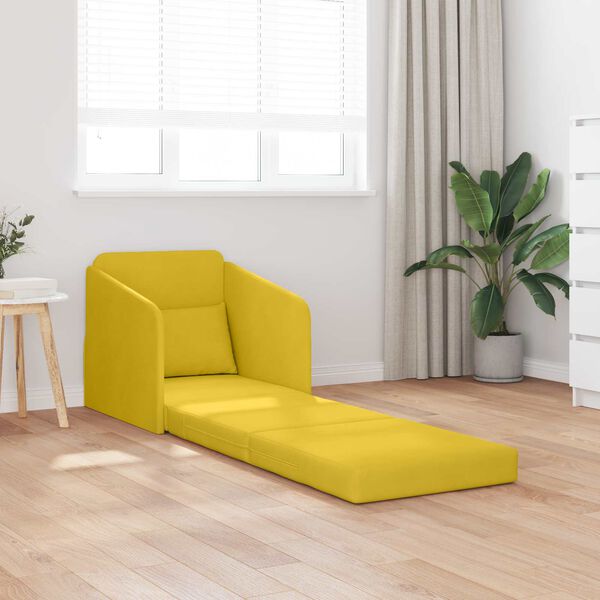 vidaXL Sovesofa Gul 65 x 80 x 83 cm Fl&oslash;jl