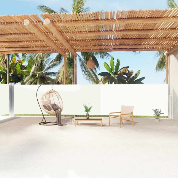 vidaXL sammenrullelig sidemarkise 160x1200 cm cremefarvet