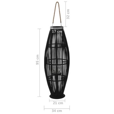 vidaXL hængende lanterneholder bambus 95 cm sort