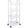 vidaXL opbevaringsvogn i 4 niveauer transparent 37x28x95 cm akryl