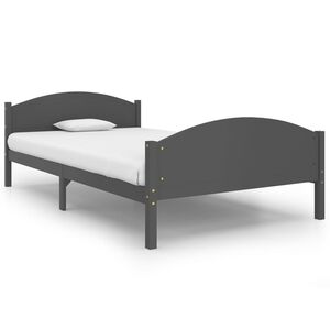 vidaXL Sengeramme uden madras massivt fyrretr&aelig; 120x200 cm m&oslash;rkegr&aring;