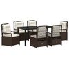 vidaXL Have Spisebordss&aelig;t 7 pcs Brun polyrattan