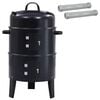 vidaXL Udend&oslash;rs grill &Oslash; 40 x 80 cm St&aring;l Sort