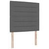 vidaXL Box spring seng med madras med LED M&oslash;rkegr&aring; 80 x 200 cm Stof