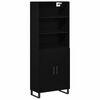 vidaXL Highboard 2 pcs Sort eg Konstrueret tr&aelig;