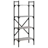 vidaXL bogreol 56x31,5x138,5 cm 4 hylder konstrueret tr&aelig; gr&aring; sonoma-eg