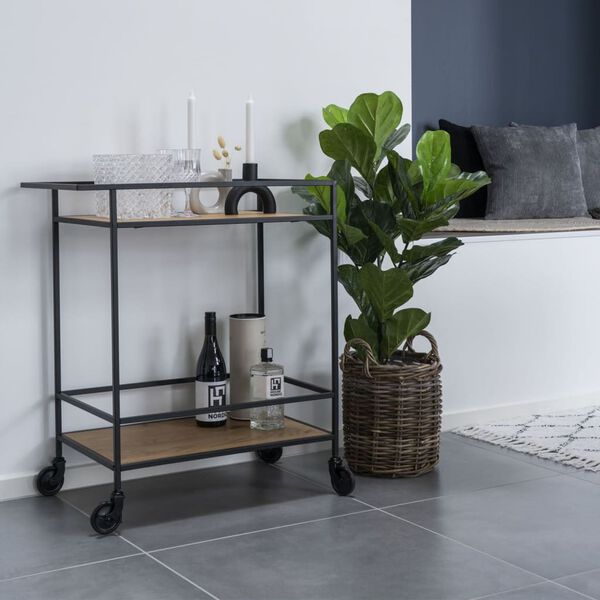 House Nordic barvogn Avery 68x40x59 cm naturfarvet og sort