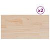 vidaXL bordplader 2 stk. 90x45x1,7 cm rektangul&aelig;r massivt fyrretr&aelig;