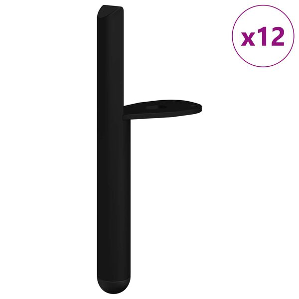 vidaXL M&oslash;belben 12 pcs Sort 66 x 36 x 160 mm Jern