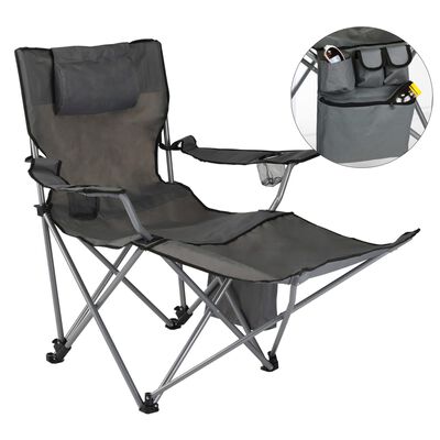 HI luksus-campingstol med fodstøtte antracitgrå