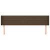 vidaXL sengegavl med kanter 183x16x78/88 cm stof m&oslash;rkebrun