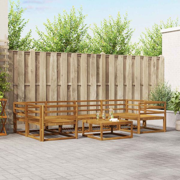 vidaXL Udend&oslash;rs sofagruppe 7 pcs Naturfarvet Massivt Akacietr&aelig;