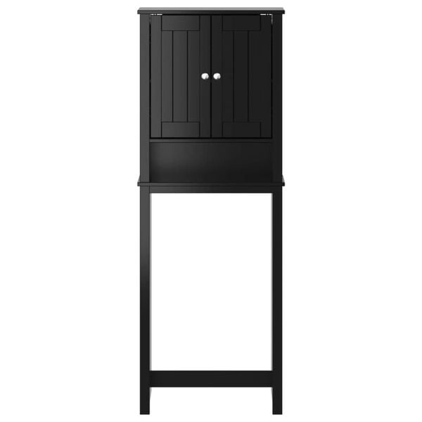 vidaXL opbevaringsskab til toilet BERG 60x27x164,5 cm massivt træ sort